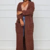 In My Feelings Longline Cardigan (Brown)