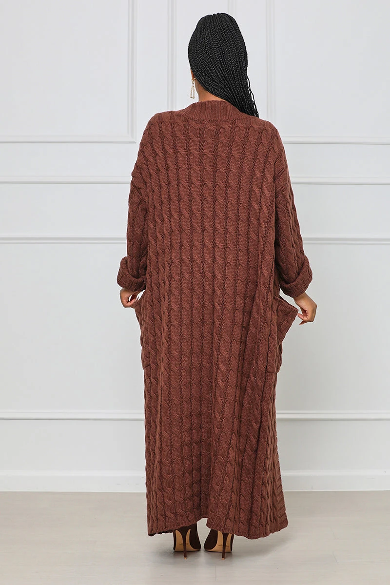In My Feelings Longline Cardigan (Brown) 6 In My Feelings Longline Cardigan (Brown) - Image 6