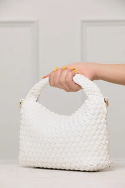 Jessamine Woven Purse (White)