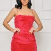 Furry Fun Faux Fur Mini Dress (Pink)- FINAL SALE