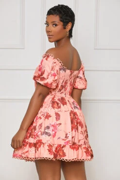 Wildflower Floral Babydoll Mini Dress (Pink Multi)- FINAL SALE -Lilly's Kloset IMG 4163