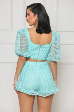 In Demand Crochet Knit Shorts Set (Blue Multi)- FINAL SALE -Lilly's Kloset IMG 4490