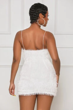 Furry Fun Faux Fur Mini Dress (White)- FINAL SALE -Lilly's Kloset IMG 4514