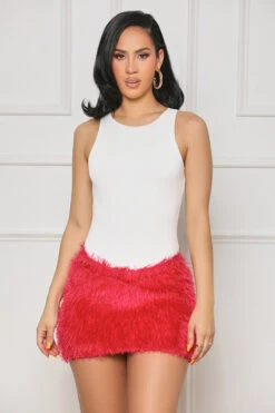 Makin' Moves Faux Fur Mini Skirt (Pink)- FINAL SALE
