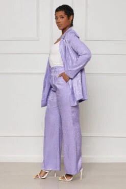 Tiger Print Blazer Pants Set (Lavender)- FINAL SALE -Lilly's Kloset IMG 4680