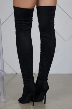 Lori Thigh High Peep Toe Boot (Black)- FINAL SALE -Lilly's Kloset LK 181010 060