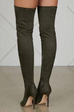 Lori Thigh High Peep Toe Boot (Olive)- FINAL SALE -Lilly's Kloset LK 191105 126