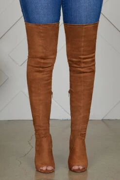 Lori Thigh High Peep Toe Boot (Chestnut)- FINAL SALE -Lilly's Kloset LK 191105 594