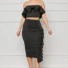 Born Elegant Peplum Skirt Set (Black)- FINAL SALE