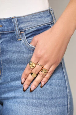 Six Piece Gold Ring Set