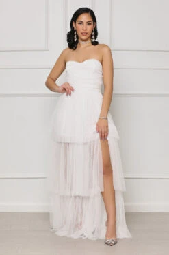 Strapless Tulle Gown (White)- FINAL SALE