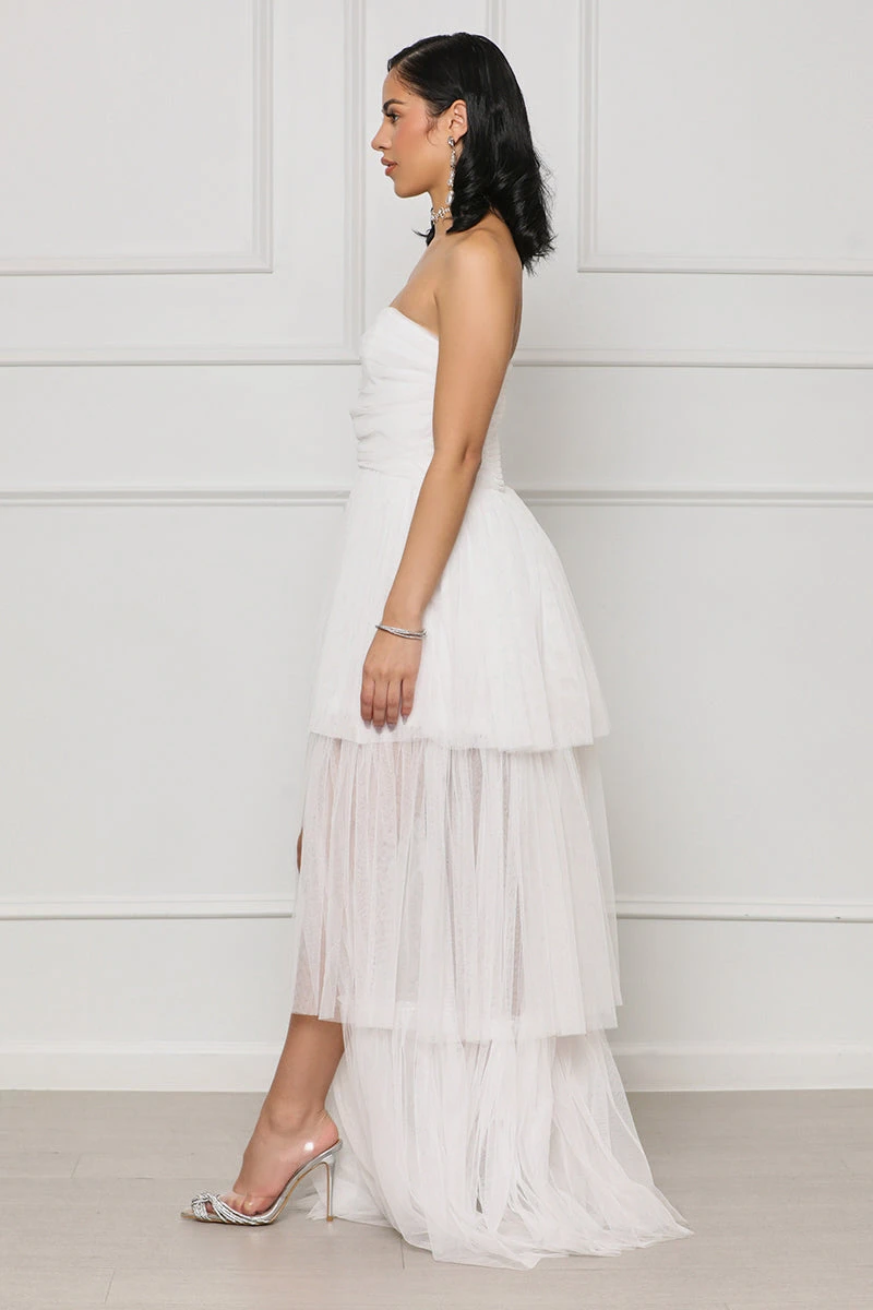 Strapless Tulle Gown (White)- FINAL SALE 2 Strapless Tulle Gown (White)- FINAL SALE - Image 2
