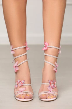 Aryana Wrap Up Heel (Pink)