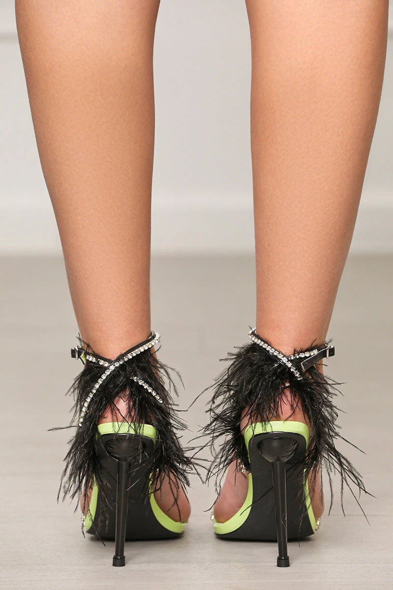 Ella Feather Lace Up Heel (Lime) 4 Ella Feather Lace Up Heel (Lime) - Image 4