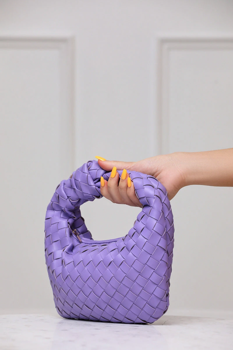 Tracy Faux Leather Woven Purse (Orchid) 2 Tracy Faux Leather Woven Purse (Orchid) - Image 2