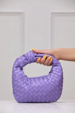 Tracy Faux Leather Woven Purse (Orchid)