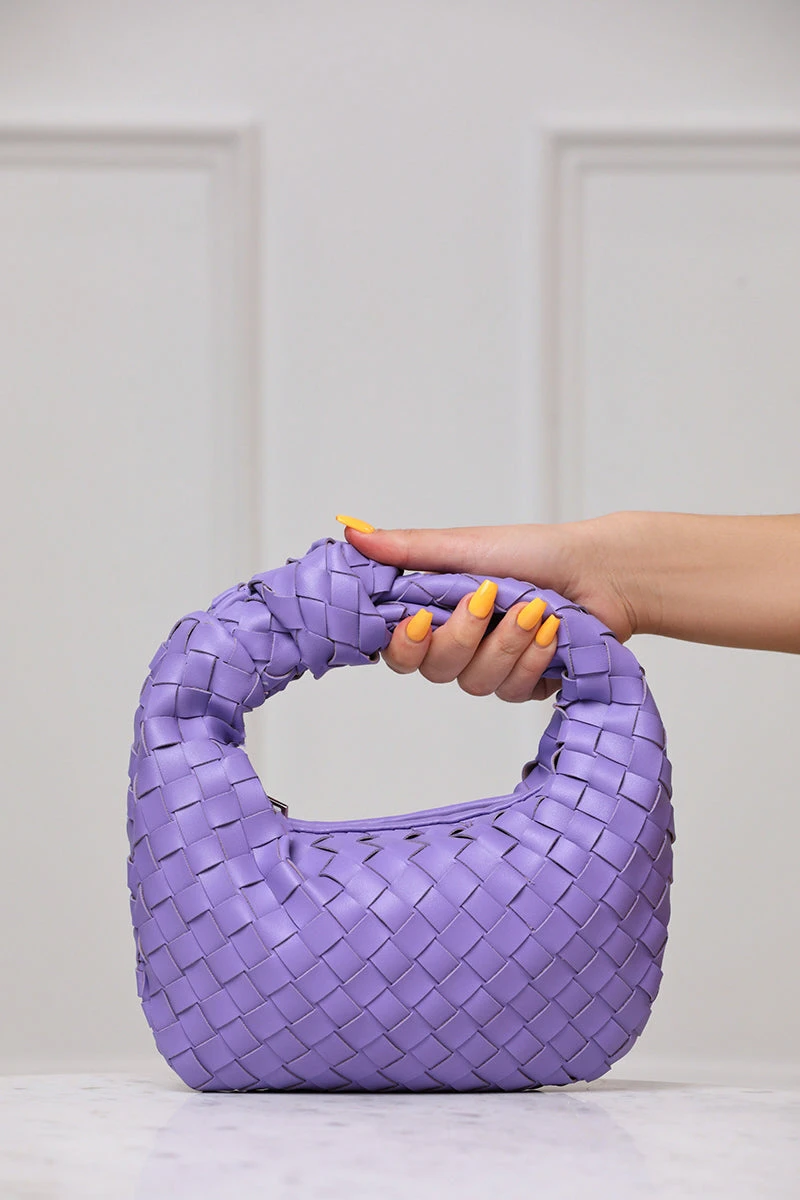 Tracy Faux Leather Woven Purse (Orchid) 1 Tracy Faux Leather Woven Purse (Orchid)