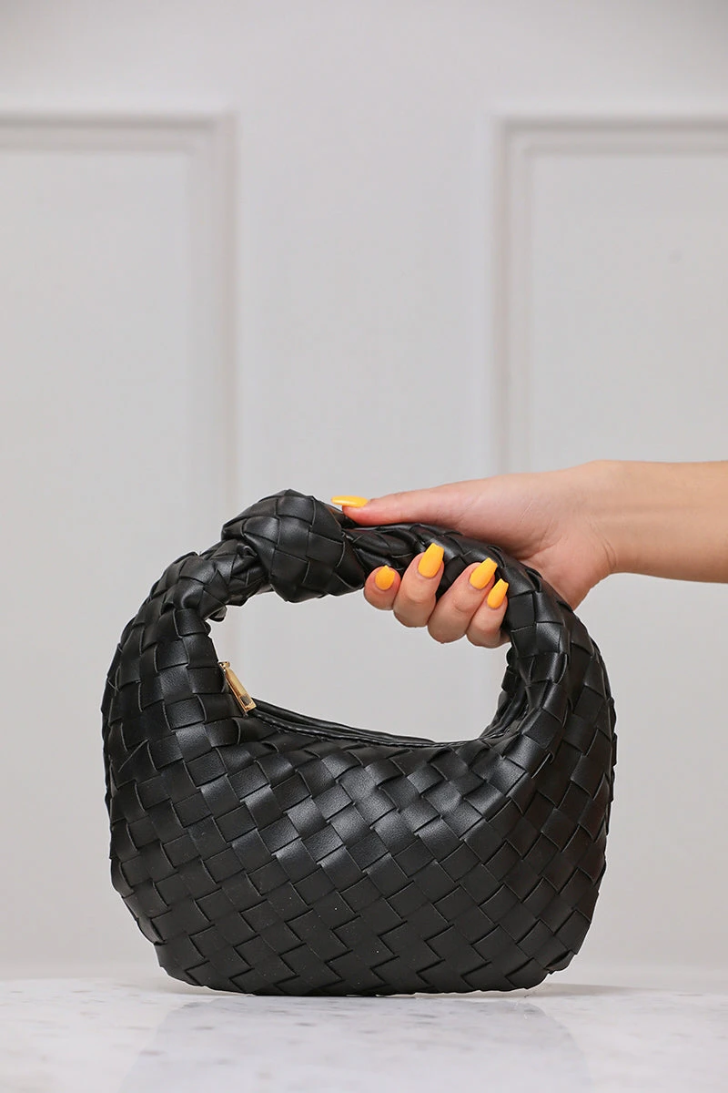 Tracy Faux Leather Woven Purse (Black) 1 Tracy Faux Leather Woven Purse (Black)