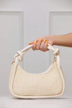 Nicolette Woven Straw Purse (Ivory)
