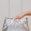 Katana Metallic Woven Purse (Silver)