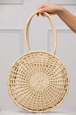 Islamae Straw Cross-Body Purse (Ivory)