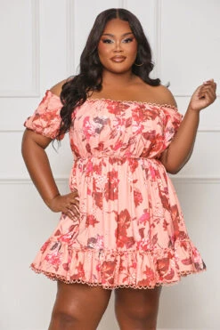 Wildflower Floral Babydoll Mini Dress (Pink Multi)- FINAL SALE -Lilly's Kloset lilly3 22 2321143