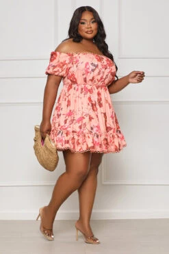 Wildflower Floral Babydoll Mini Dress (Pink Multi)- FINAL SALE -Lilly's Kloset lilly3 22 2321184