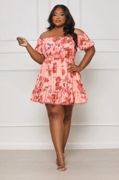 Wildflower Floral Babydoll Mini Dress (Pink Multi)- FINAL SALE -Lilly's Kloset lilly3 22 2321203