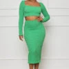 Summer Thrillz Pencil Skirt Set (Green)- FINAL SALE