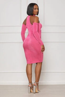 Flirty Affair Halter Bodycon Dress (Pink)- FINAL SALE -Lilly's Kloset lilly3 22 2321355