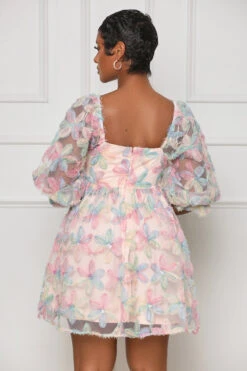 Fancy Floral Mesh Babydoll Dress (Pink Multi)- FINAL SALE -Lilly's Kloset lilly3 22 2322168