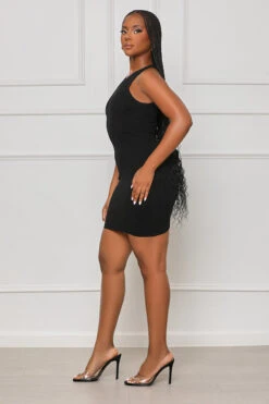 Sophisticated Style Ribbed Dress (Black) -Lilly's Kloset lilly4 11 233622