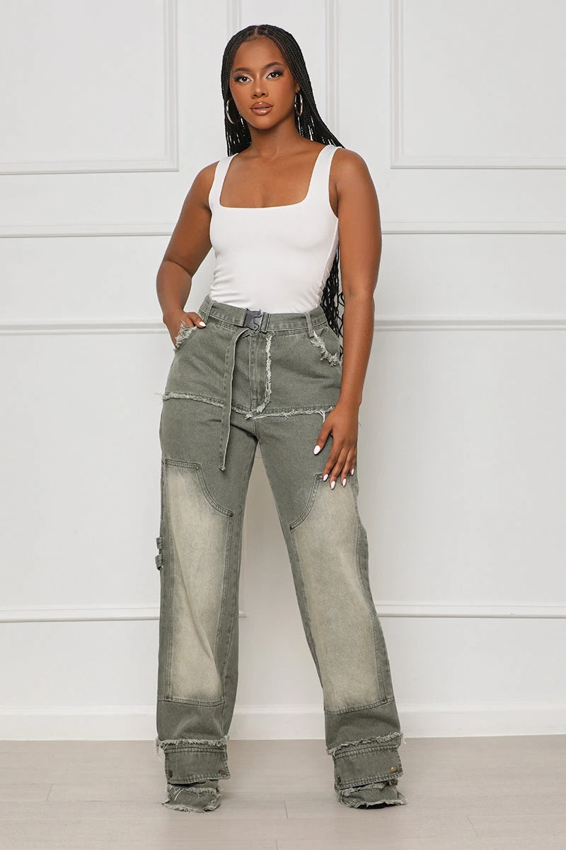 On A Mission Distressed Cargo (Stone Wash)- FINAL SALE 1 On A Mission Distressed Cargo (Stone Wash)- FINAL SALE