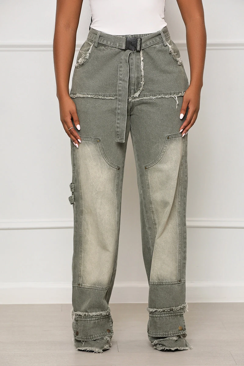 On A Mission Distressed Cargo (Stone Wash)- FINAL SALE 2 On A Mission Distressed Cargo (Stone Wash)- FINAL SALE - Image 2
