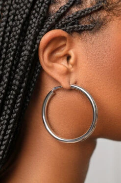 Chunky Silver Hoops