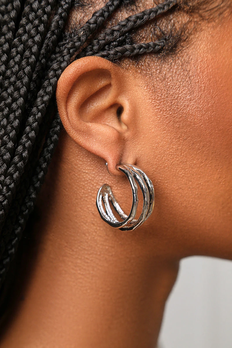 Twisted Silver Half Hoops 1 Twisted Silver Half Hoops