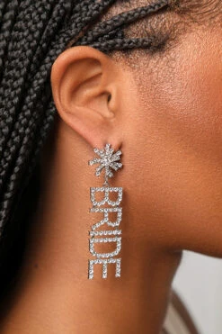 Rhinestone Bride Drop Earrings