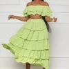 Let's Salsa Crop Ruffle Skirt Set (Green)- FINAL SALE