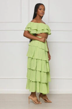 Let's Salsa Crop Ruffle Skirt Set (Green)- FINAL SALE -Lilly's Kloset lilly4 18 236124