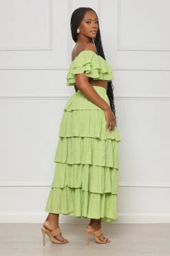 Let's Salsa Crop Ruffle Skirt Set (Green)- FINAL SALE -Lilly's Kloset lilly4 18 236136