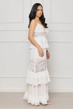 Dreamy Coast Ruffle Maxi Dress (White)- FINAL SALE -Lilly's Kloset lilly4 18 236341