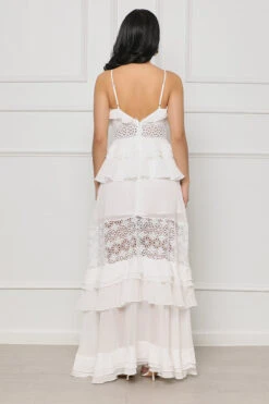 Dreamy Coast Ruffle Maxi Dress (White)- FINAL SALE -Lilly's Kloset lilly4 18 236343