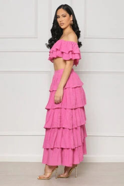 Let's Salsa Crop Ruffle Skirt Set (Pink)- FINAL SALE 6 Let's Salsa Crop Ruffle Skirt Set (Pink)- FINAL SALE -Lilly's Kloset lilly4 18 236436