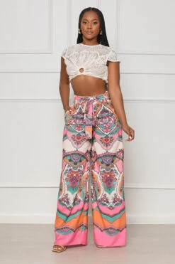 Can't Replace Me Abstract Trousers (Pink Multi)- FINAL SALE