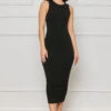 Contour Ribbed Midi Dress (Black)