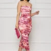 Spring Love Ruched Tube Dress (Pink Multi)- FINAL SALE