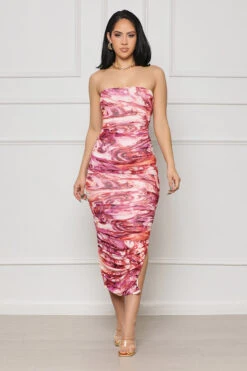 Spring Love Ruched Tube Dress (Pink Multi)- FINAL SALE 6 Spring Love Ruched Tube Dress (Pink Multi)- FINAL SALE -Lilly's Kloset lilly4 25 2311297