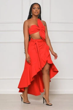 Classic Ending Ruffle Skirt Set (Red)- FINAL SALE -Lilly's Kloset lilly4 25 2312007