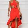 Classic Ending Ruffle Skirt Set (Red)- FINAL SALE