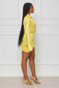 Fiery Nights Plunge Mini Dress (Yellow)- FINAL SALE -Lilly's Kloset lilly4 25 2312613